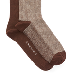 R.M.Williams Nelson Herringbone Sock 2 Pack (AKX9OCB01) Hot Fudge