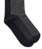 R.M.Williams Nelson Herringbone Sock 2 Pack (AKX9OCB01) Navy Grey