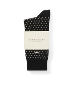 R.M.Williams Nelson Polka Dot Sock 2 Pack (AKX9OCB01) Black/Cream
