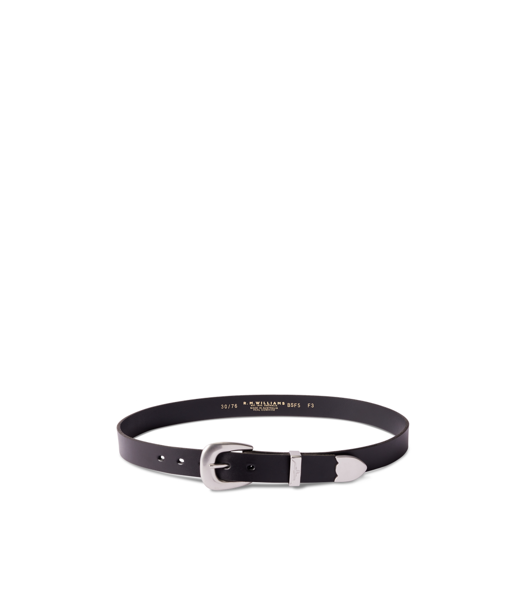 R.M.Williams Womens Cate Stitched Belt (BSC5FLE01) Black
