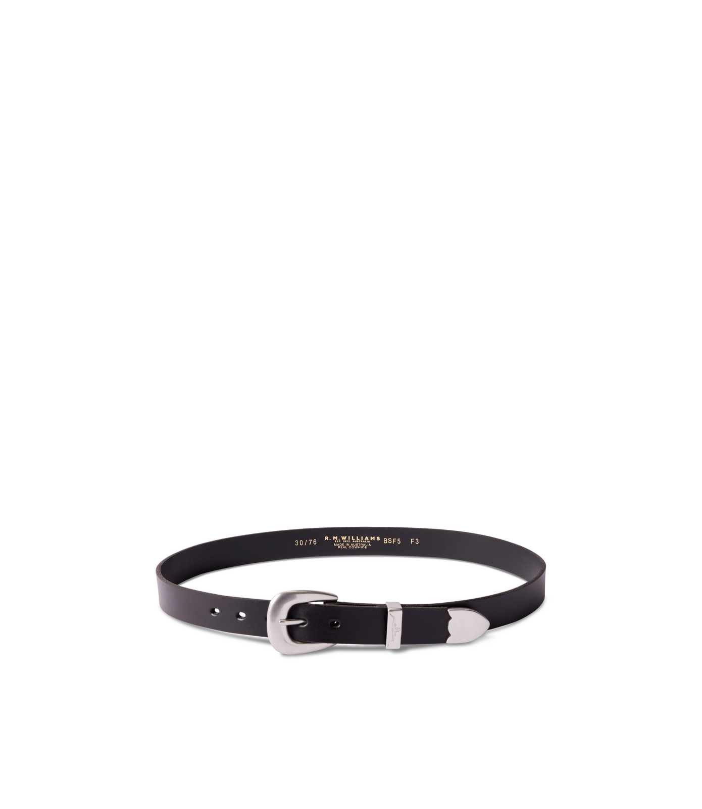 R.M.Williams Womens Cate Stitched Belt (BSC5FLE01) Black