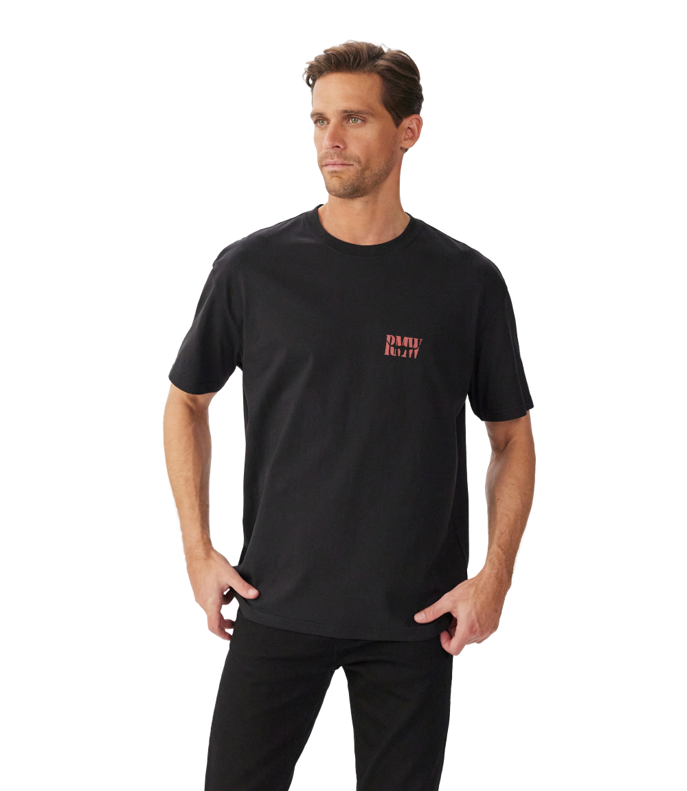 R.M.Williams Mens Branded S/S Tee (KDU10JE07) Black