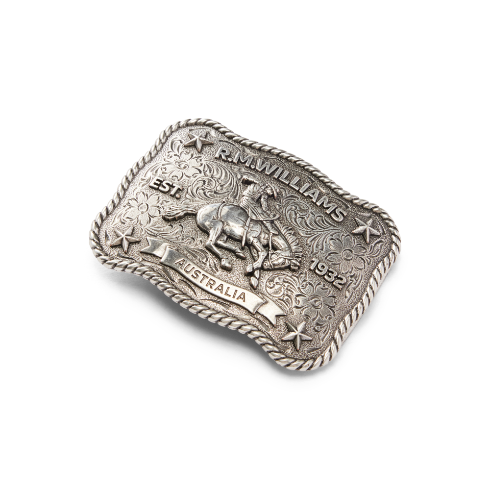 R.M.Williams Cloudbuster Trophy Buckle (BBM7DMT01) Antique Silver