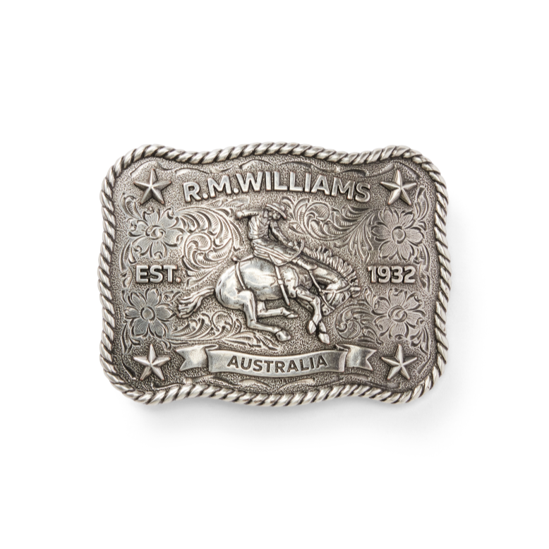 R.M.Williams Cloudbuster Trophy Buckle (BBM7DMT01) Antique Silver