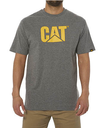 CAT Mens Trademark Logo Tee (1510305.114) Dark Heather Grey 