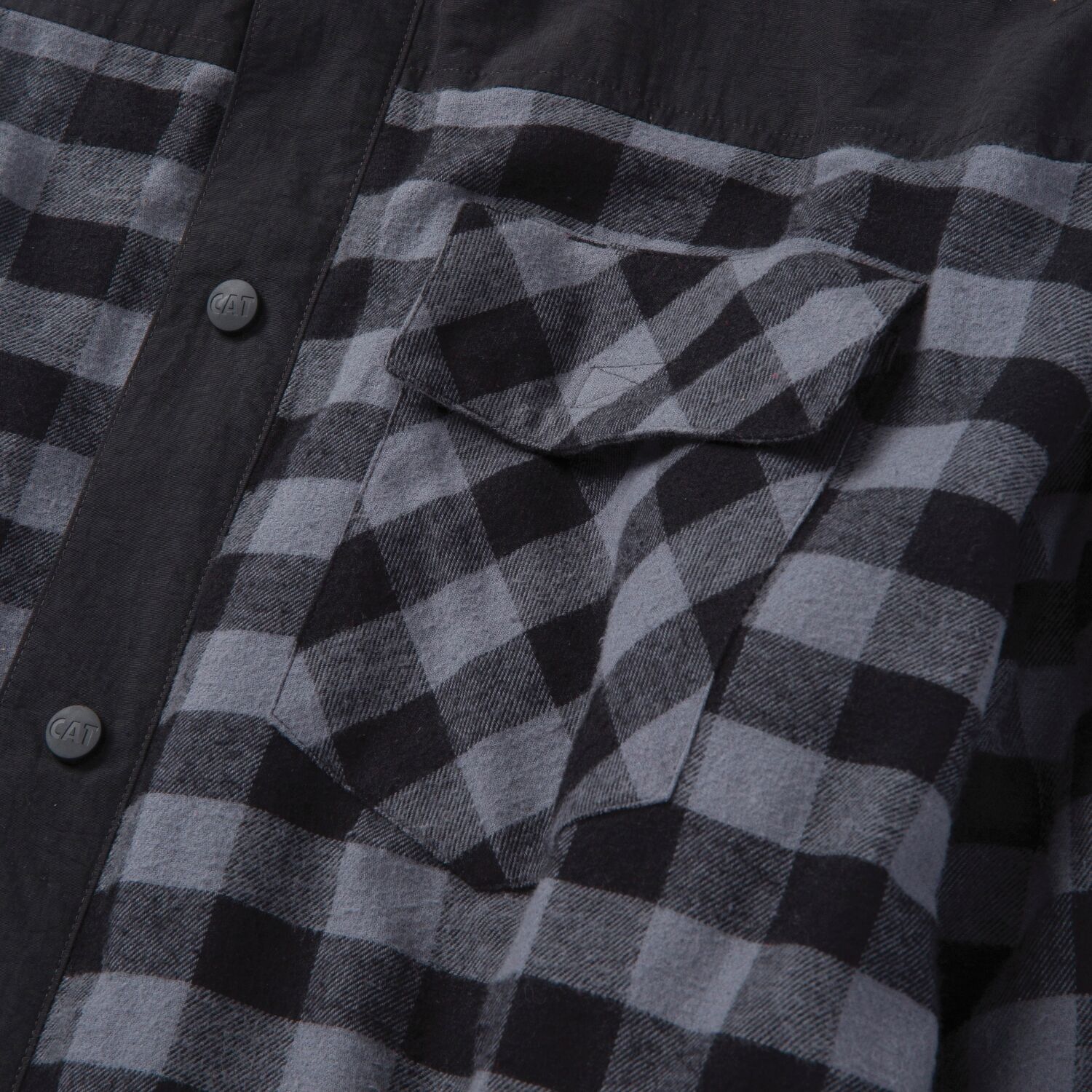 CAT Mens Sequoia Shirt Jacket (1610006.12863) Grey Buffalo Plaid
