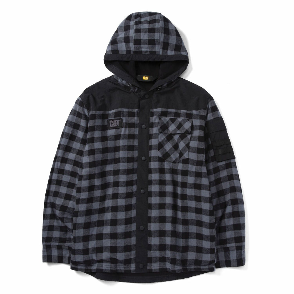 CAT Mens Sequoia Shirt Jacket (1610006.12863) Grey Buffalo Plaid