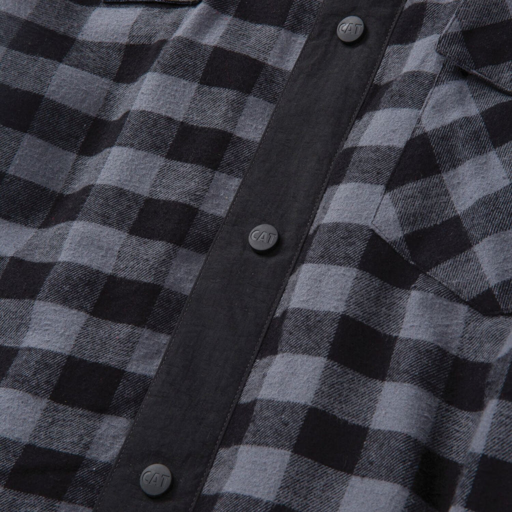 CAT Mens Sequoia Shirt Jacket (1610006.12863) Grey Buffalo Plaid