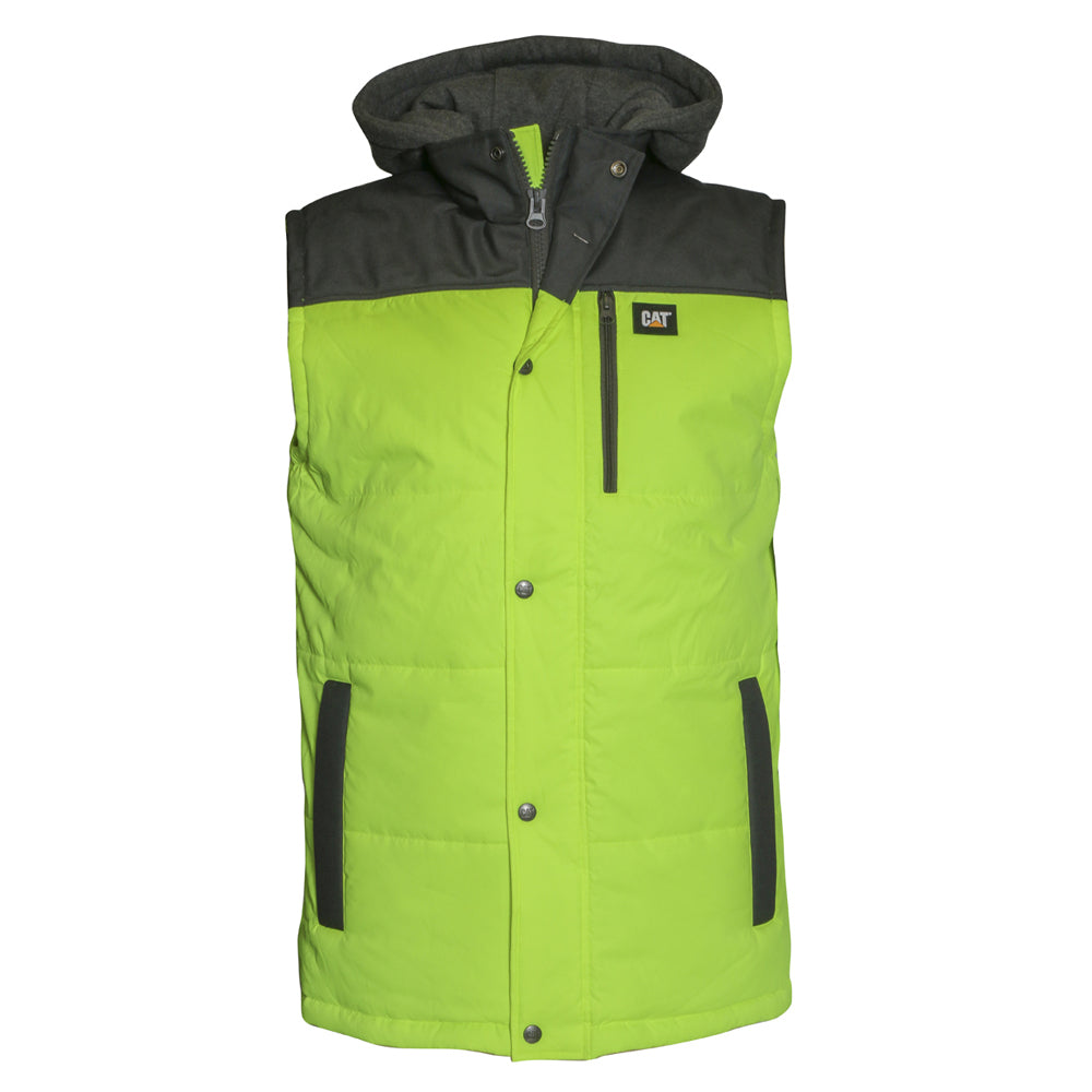 CAT Mens Hi Vis Hooded Vest (1320034) Yellow/Dark Shadow