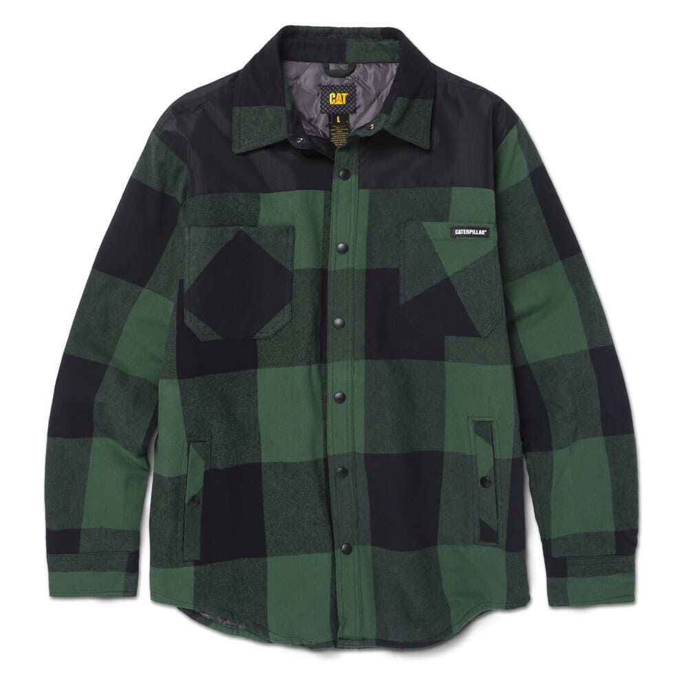 CAT Mens Block Check Insulated Shirt Jacket (8040001.14316) Pineneedle Black