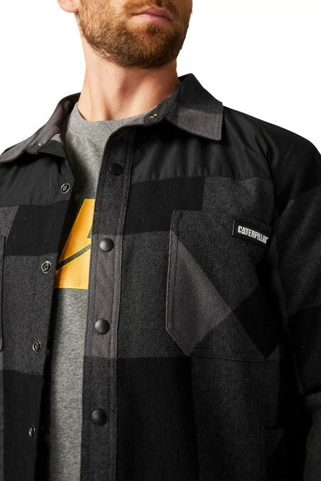 CAT Mens Buffalo Check Insulated Shirt Jacket (8040001) Pitch Black