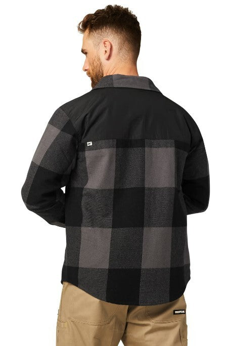 CAT Mens Buffalo Check Insulated Shirt Jacket (8040001) Pitch Black