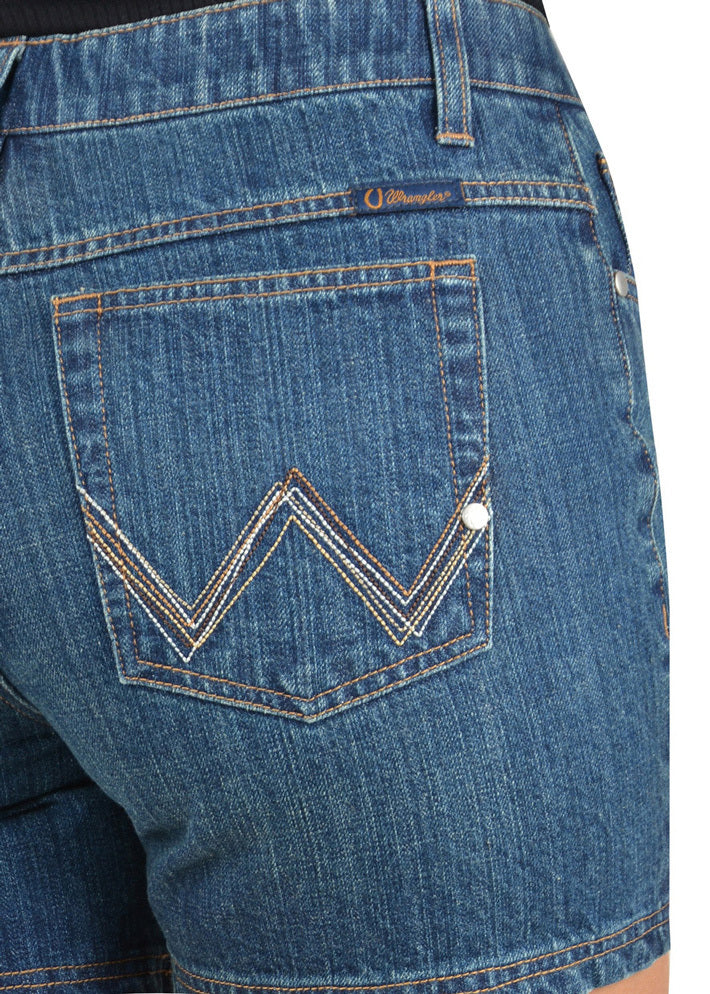 Wrangler Womens Q-Baby Booty Up Ultimate Shorts (XCP2336589) Mid Town Blue [SD]