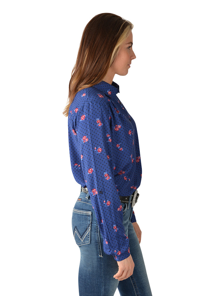 Wrangler Womens Madden Print L/S Shirt (X3W2133962) Navy/Multi [SD]