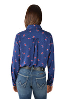 Wrangler Womens Madden Print L/S Shirt (X3W2133962) Navy/Multi [SD]