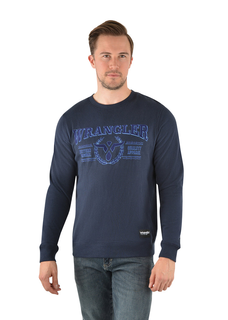 Wrangler Mens Rushton Crew Jumper (X3W1562921) Navy [SD] 
