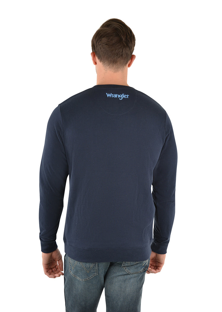 Wrangler Mens Rushton Crew Jumper (X3W1562921) Navy [SD] 