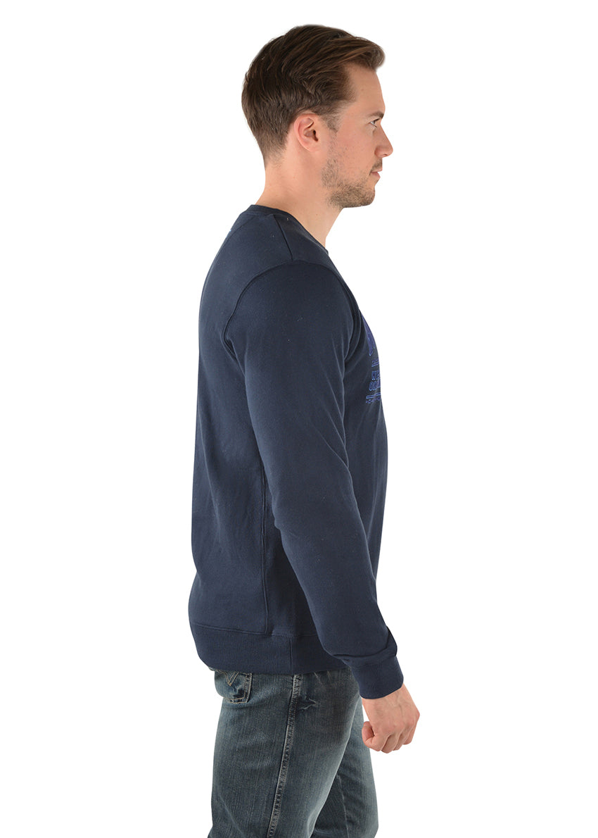 Wrangler Mens Rushton Crew Jumper (X3W1562921) Navy [SD] 