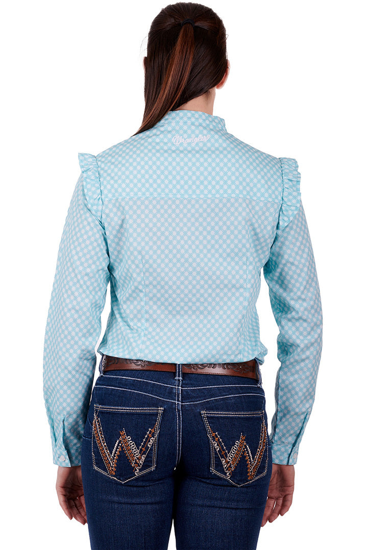 Wrangler Womens Paola L/S Shirt (X3S2141505) Aqua [SD]