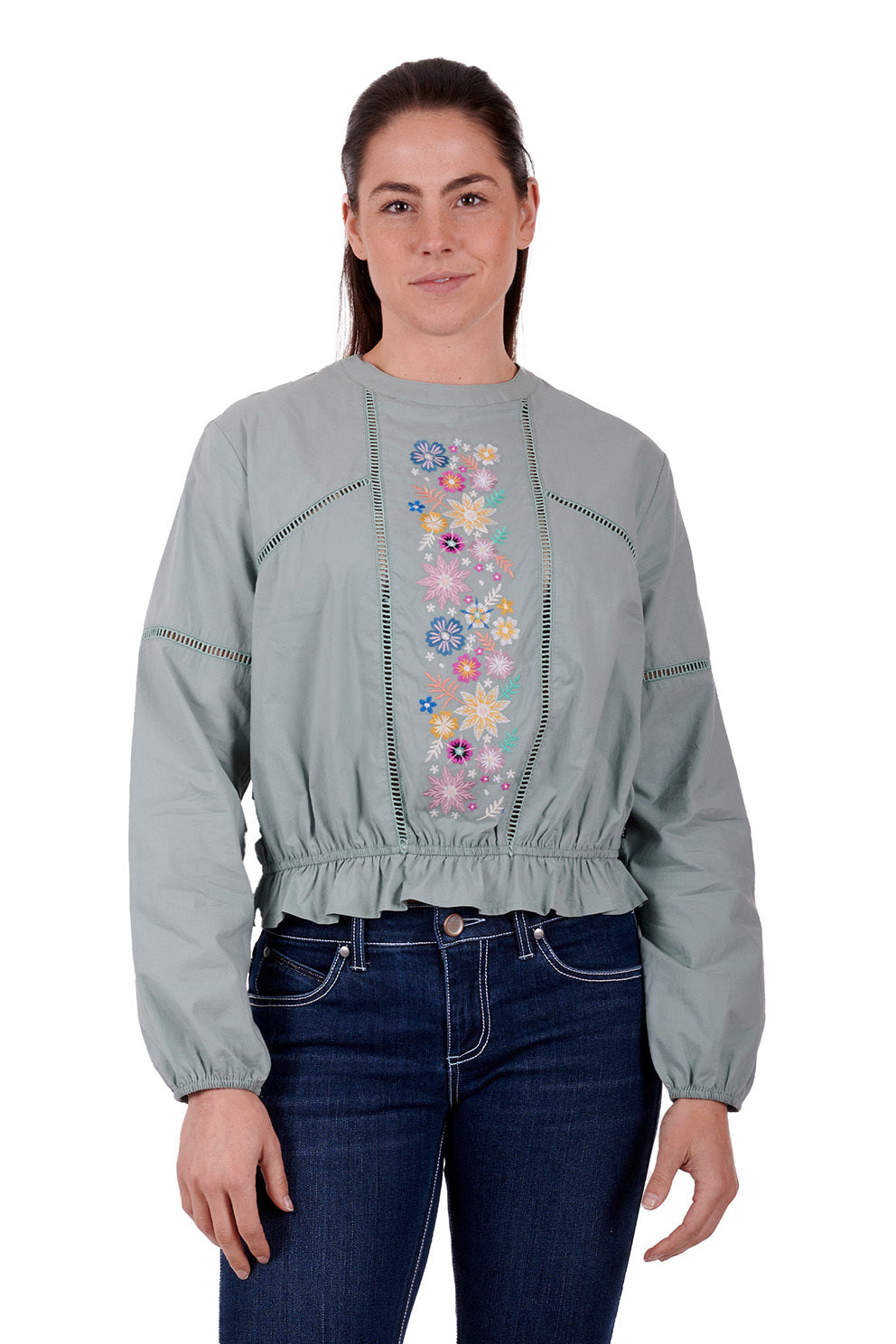 Wrangler Womens Ryleigh L/S Blouse (X3S2506594) Lily Pad [SD] 