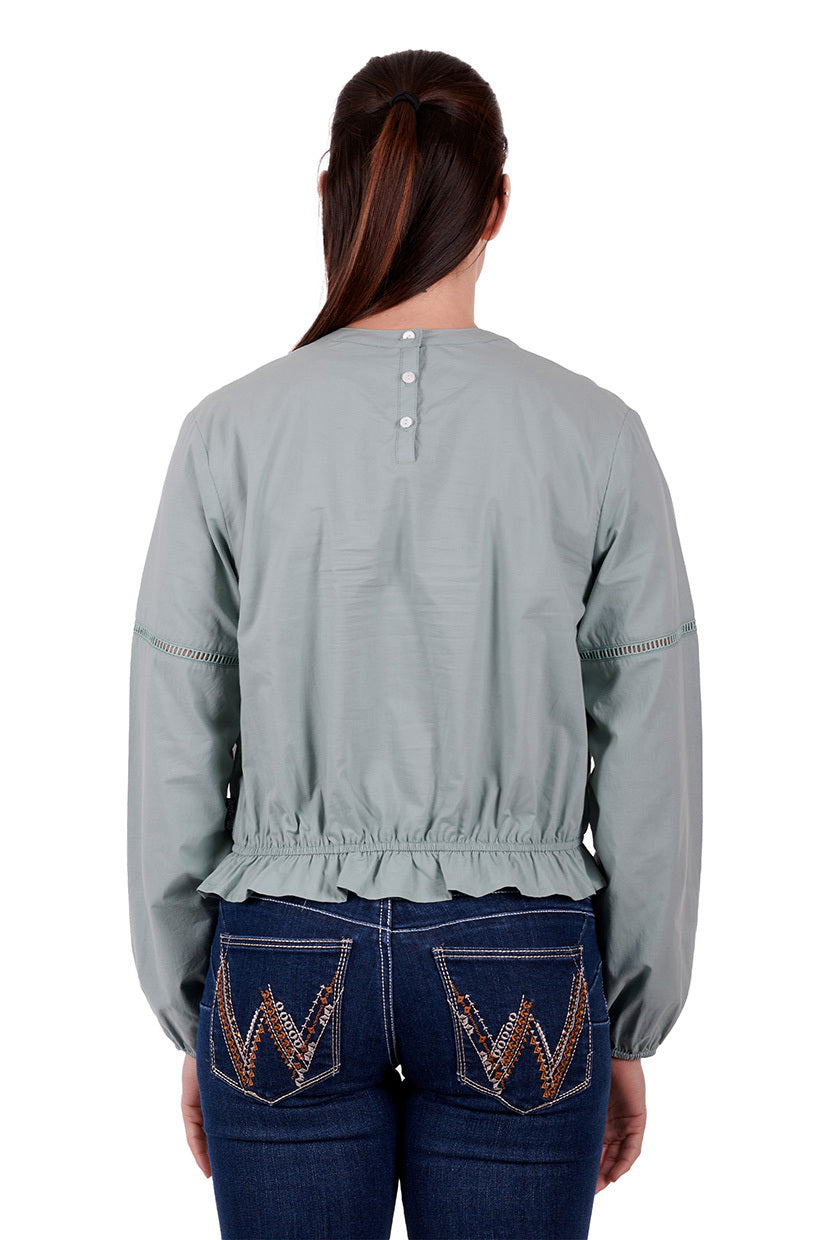 Wrangler Womens Ryleigh L/S Blouse (X3S2506594) Lily Pad [SD] 
