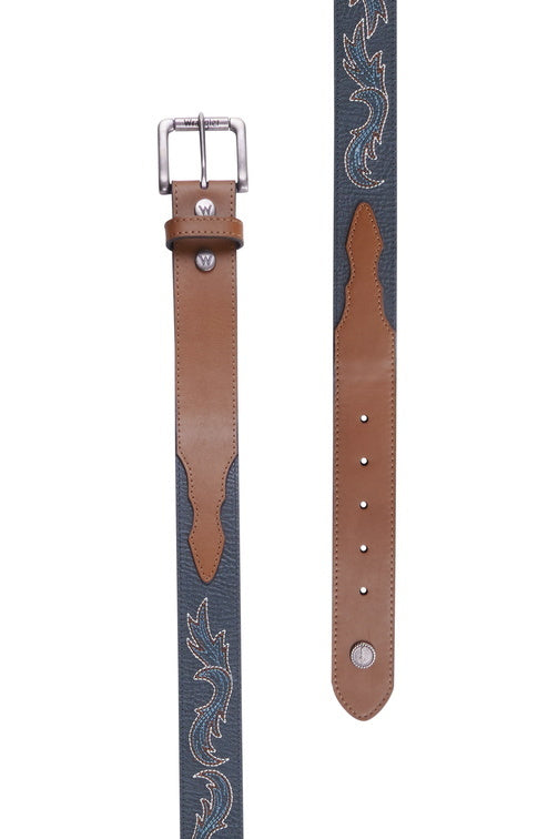 Wrangler Mens Aiden Belt (X4W1943BLT) Navy/Tan [SD]