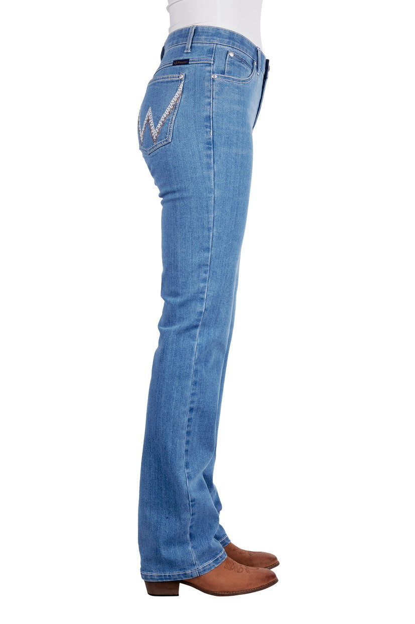 Wrangler Womens Austin Q-Baby Jeans (XCP2250104) Faded Blue