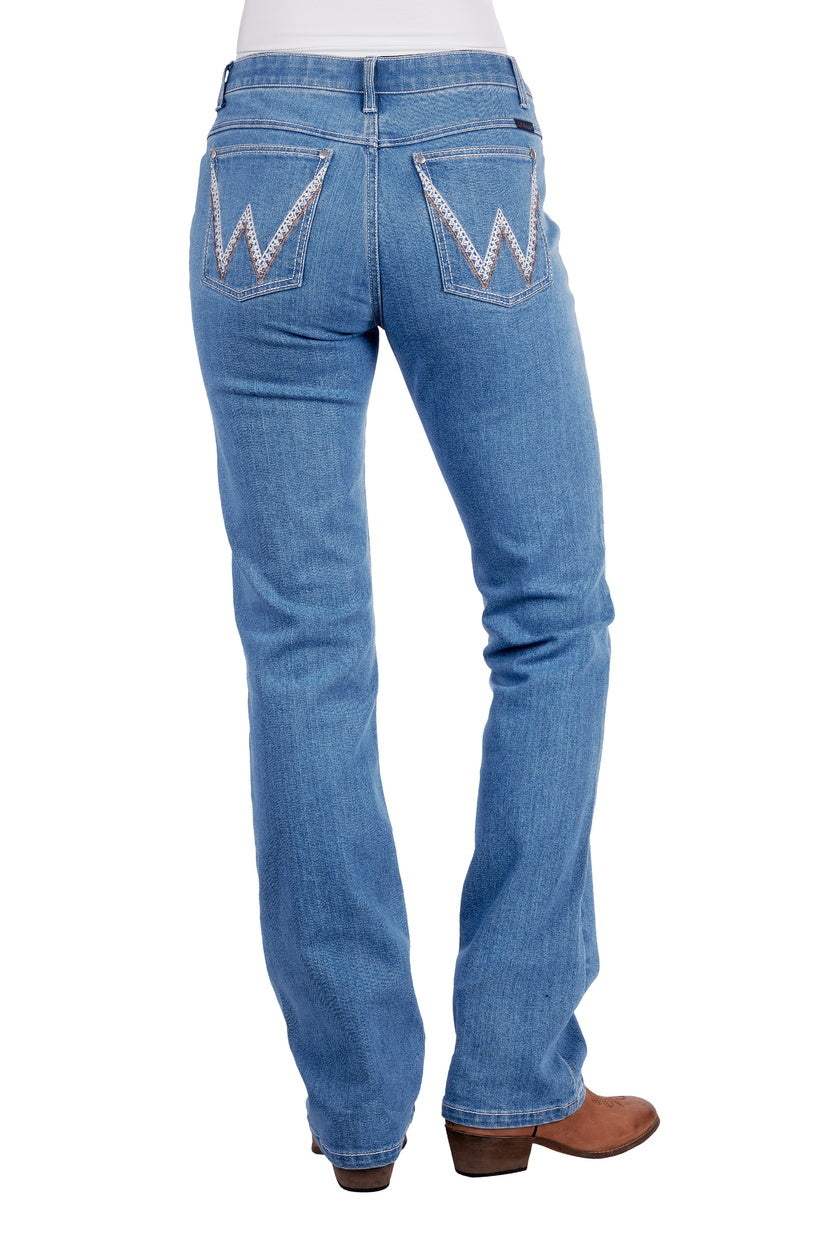 Wrangler Womens Austin Q-Baby Jeans (XCP2250104) Faded Blue