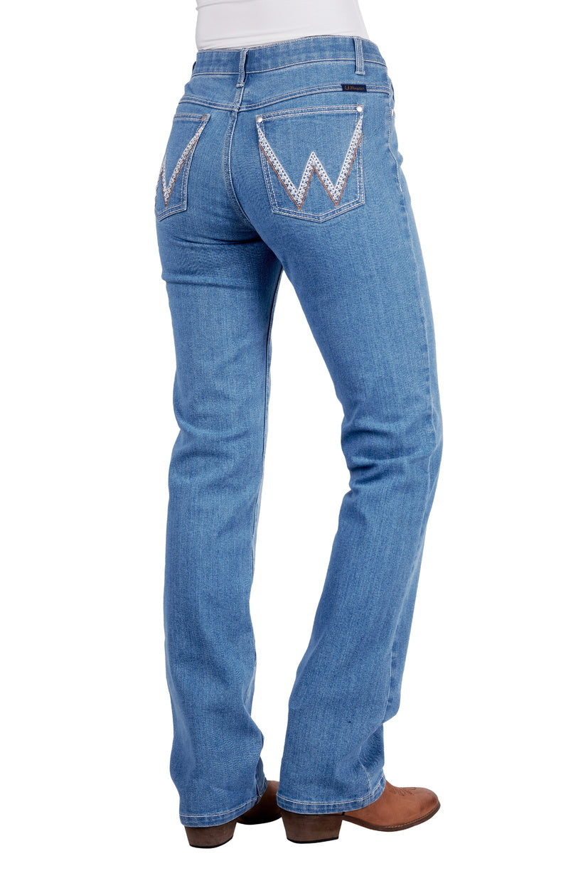 Wrangler Womens Austin Q-Baby Jeans (XCP2250104) Faded Blue