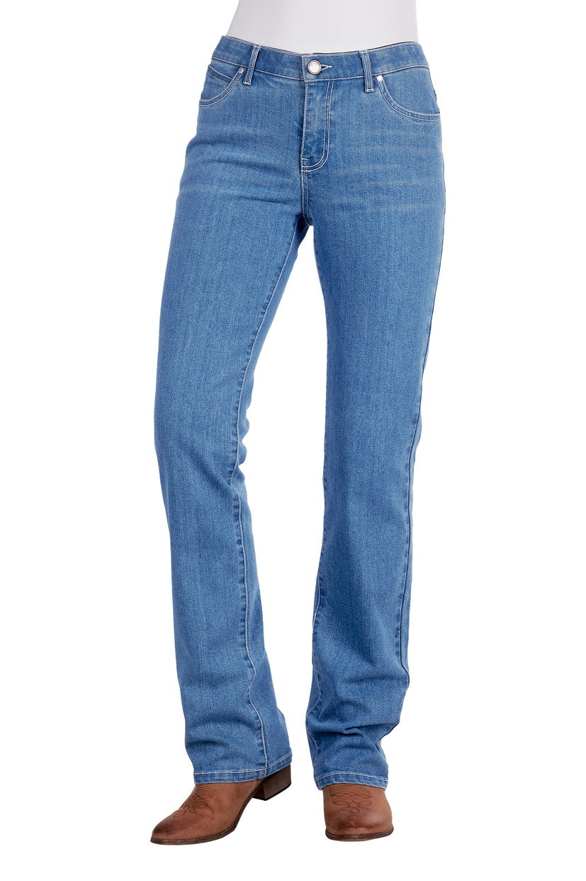 Wrangler Womens Austin Q-Baby Jeans (XCP2250104) Faded Blue