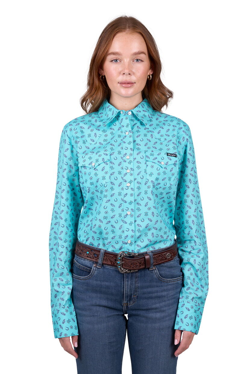 Wrangler Women Janice L/S Shirt (X5W2127338) Aqua [SD]