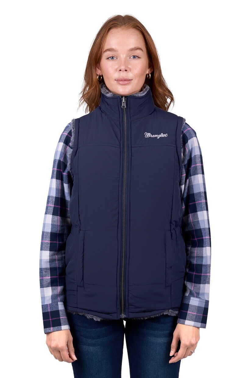 Wrangler Women Denver Reversible Vest (X5W2694314) Navy/Charcoal [SD]