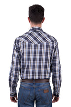 Wrangler Mens Finn Logo L/S Shirt (X5W1111228) Charcoal/Blue [SD]