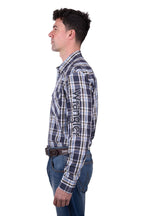 Wrangler Mens Finn Logo L/S Shirt (X5W1111228) Charcoal/Blue [SD]