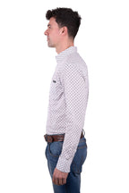 Wrangler Mens Knox L/S Shirt (X5W1115234) White/Dark Tan [SD]