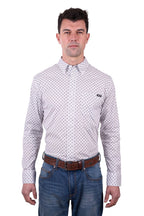 Wrangler Mens Knox L/S Shirt (X5W1115234) White/Dark Tan [SD]