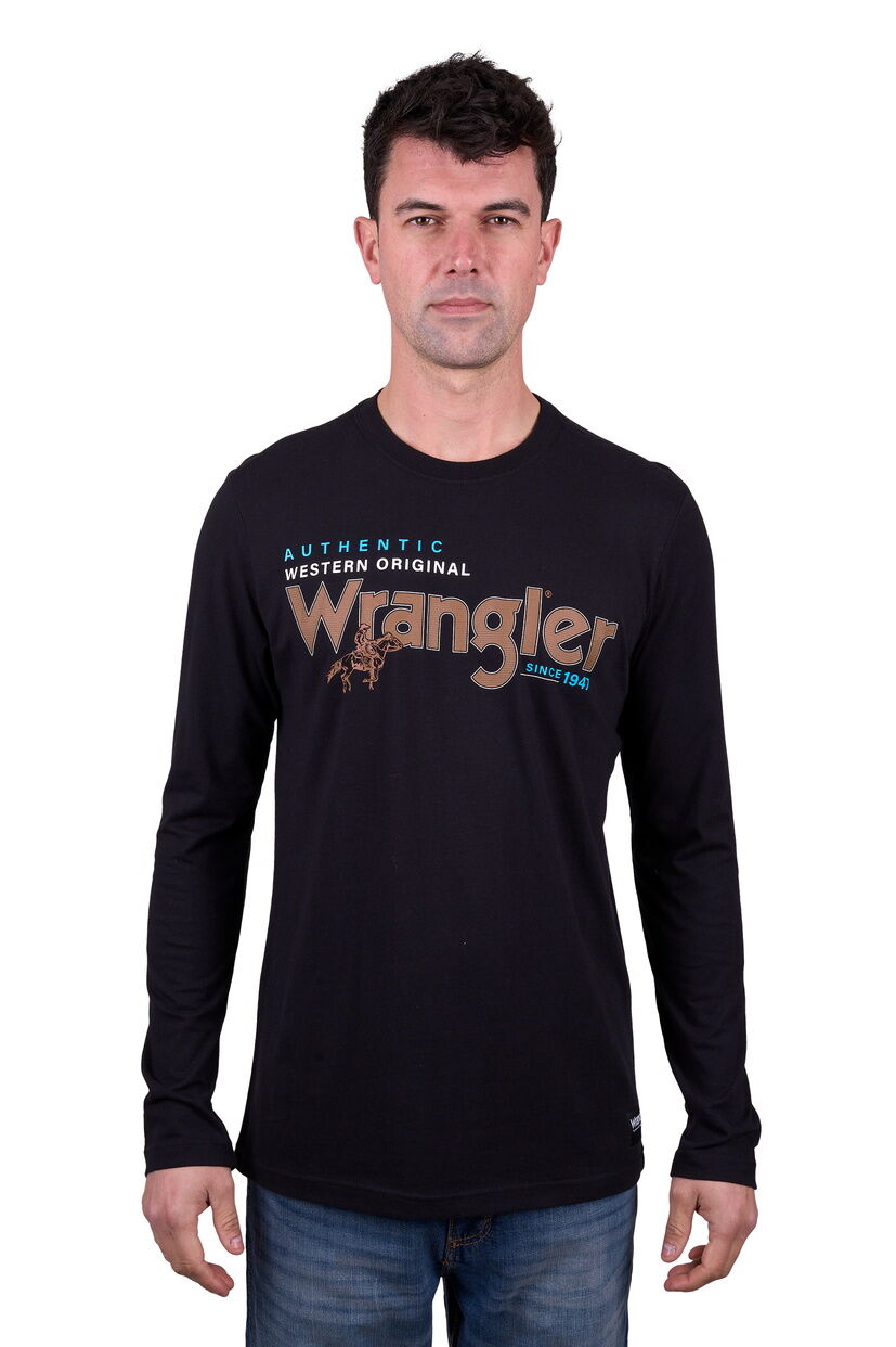 Wrangler Mens Liam L/S Tee (X5W1568247) Black [SD]