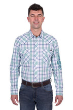 Wrangler Mens Jacob Logo L/S Shirt (X5S1111364) Green/White