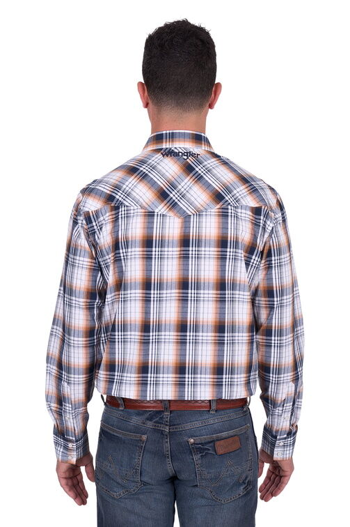 Wrangler Mens Toby L/S Shirt (X5S1111366) Navy/Orange