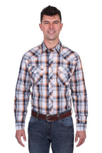 Wrangler Mens Toby L/S Shirt (X5S1111366) Navy/Orange