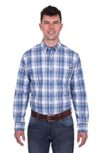 Wrangler Mens Ranger L/S Shirt (X5S1115369) Blue/Tan