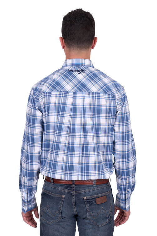 Wrangler Mens Ranger L/S Shirt (X5S1115369) Blue/Tan