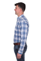 Wrangler Mens Ranger L/S Shirt (X5S1115369) Blue/Tan