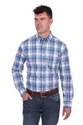 Wrangler Mens Ranger L/S Shirt (X5S1115369) Blue/Tan