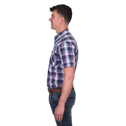 Wrangler Mens Phillip S/S Shirt (X5S1117371) Navy/Red