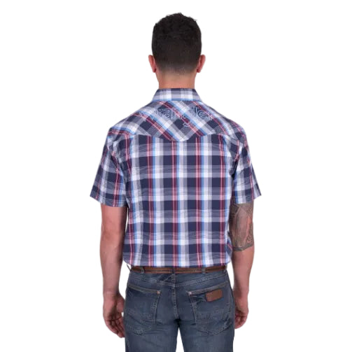 Wrangler Mens Phillip S/S Shirt (X5S1117371) Navy/Red