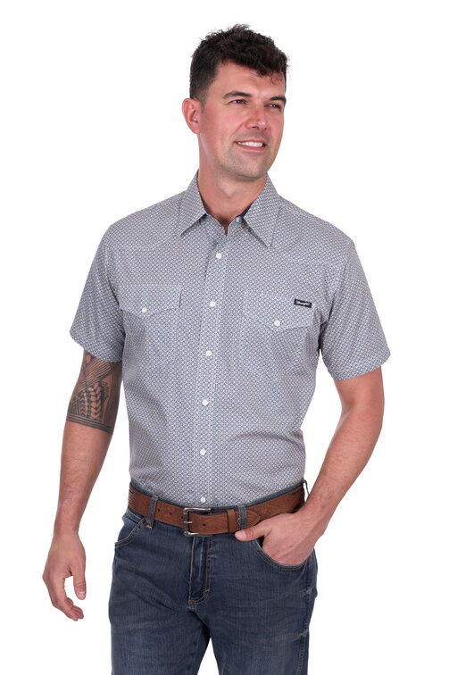 Wrangler Mens Jimmy S/S Shirt (X5S1117372) Navy/Gold
