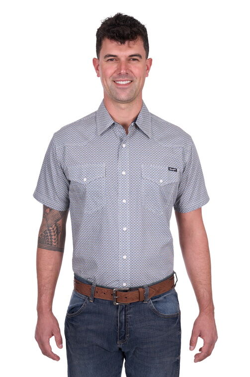 Wrangler Mens Jimmy S/S Shirt (X5S1117372) Navy/Gold