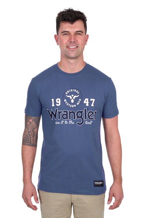 Wrangler Mens Michael S/S Tee (X5S1557385) Denim