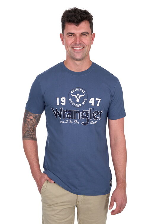 Wrangler Mens Michael S/S Tee (X5S1557385) Denim